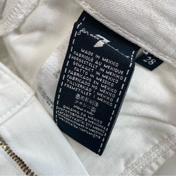 7 For All Mankind | High Waist Ankle Skinny Fringe Jeans, White Sz 28 - Picture 15 of 16
